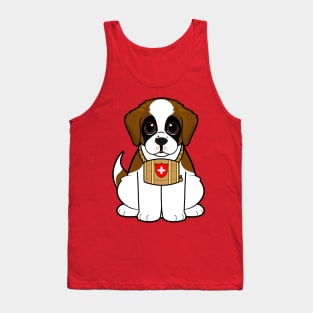 Cute St. Bernard Puppy with Barrel Tank Top